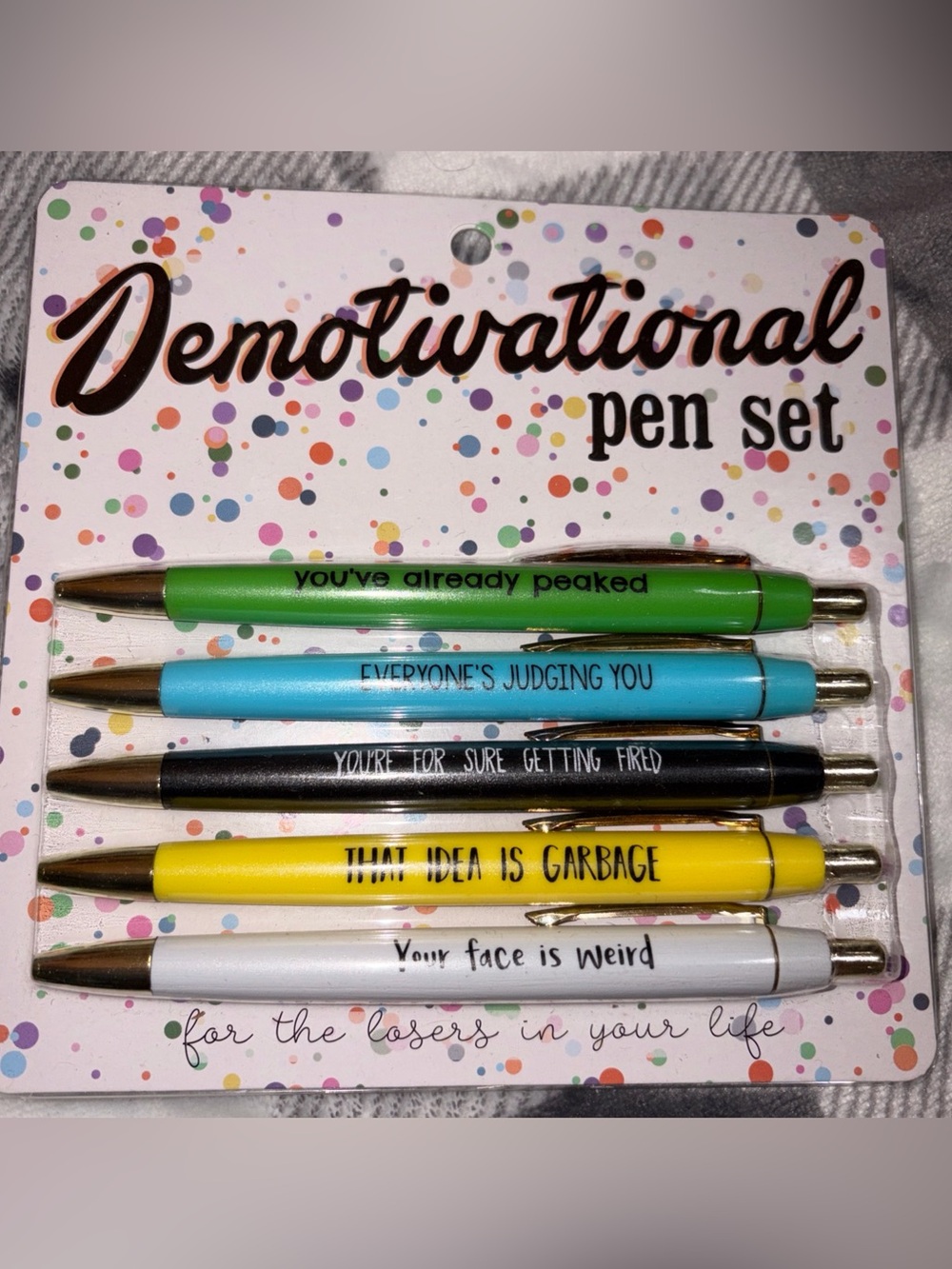 Demotivational Pen Set - Multicolor Ballpoint Pens